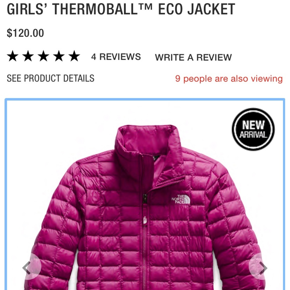 Girls’ North Face Thermoball Jacket